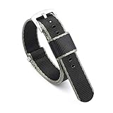 Suavizar la OTAN Nylon Correa del cinturón de Seguridad 20mm 22mm Reloj del ejército Correa Correa Relojes Deportivos,22mm Negro Hebilla