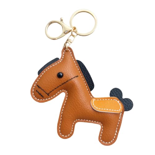 HUIJUFU Pferdeleder Handtaschenanhänger Schlüsselanhänger - Geschenke für Frauen Handtaschen (braun)