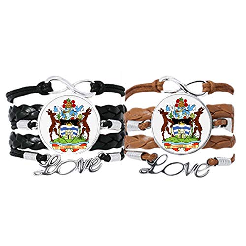 Pulsera de cuerda de cuero de Saint John Antigua y Barbuda para parejas