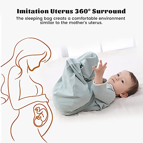 Zigjoy Baby Transitional Swaddle Sack Swaddling With Half-Length Sleeves And Mitten Cuffs Sleepsack Wearable Blanket 6-9Months #TOP3