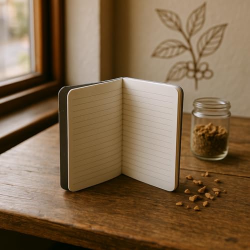 Image of Eco Friendly Coffee Husk Mini Pocket Jotter Ruled - 64 Bleed-Resistant FSC Certified lined I Ideal for Students and Professionals (10, Charcoal Grey)