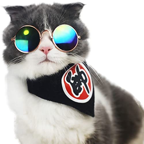 Round Pet Cat Glasses Lovely Sunglasses for Little Dog Cat Eye-wear Reflection Glasses Photos Props Pet Supplies(Pink) - Image 5