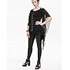 Halloween Kostüm Women Gothic Lace Insert Sleeve T-Shirt Plus Size Tops (Black, XXL) #3