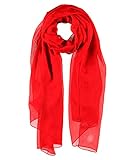  Passigatti Schal Seide Chiffon Damen, Jungen Mädchen tango red,ca.100x180,Rot