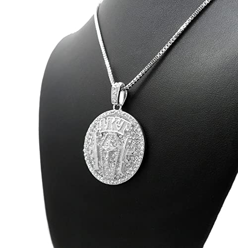 Hip Hop Jewelry Gold Silver Plated 4KT Pendant & 18" 20" 24" Cuban/Rope/Box Brass Chain Necklace2