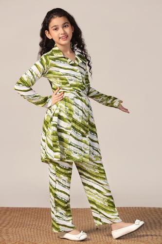 Image of Fashion Dream Girl's Rayon Abstract Printed Clothing Set|Co-ord Set|Casual Wear|Coordinate Outfit for Girls