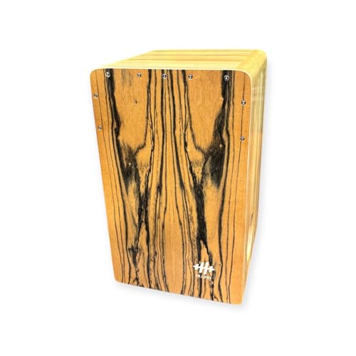 HLURU カホン, 天然木製, ストライプ模様, パーカッション楽器, 打楽器, サウンドホール付きのサムネイル