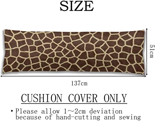 Giraffe Print Body Pillow Cover Wild Animal Spots Skin Pattern Adorable Soft Bed Pillows Decorative Brown Cushion Long Pillowcase With Zipper Farmhouse Rectangle Pillow Cases For Couch,Sofa 20"X54" #TOP4