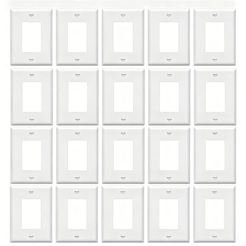 ZEFTV Over-Size Decorator Wall Plates 1-Gang 5.5" x 3.5" Switch Outlet Electrical Cover Plate Unbreakable Thermoplastic Faceplate for Light Receptacle Outlet Switch, White (20 Pack)