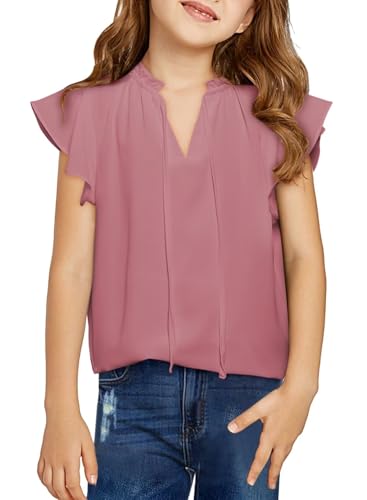 Image of DOKOTOO KIDS Girls Short Sleeve Blouse Dress Shirt Top Size 7-15 Years Old