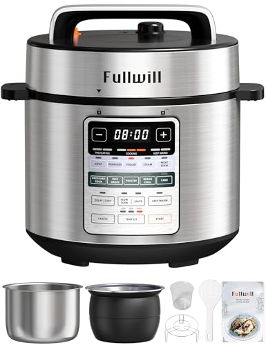 Fullwill Dual-Pot Electric Pressure Cooker 6+5QT(2026 Upgraded), 12-in-1 Multi-Cooker for Pressure Cooking, Soup, Yogurt, Stew, Rice
