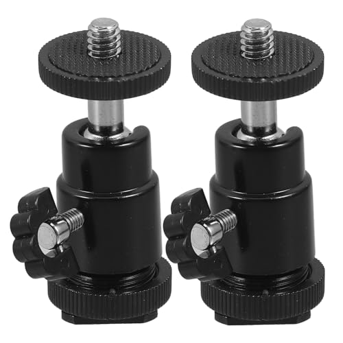 HEATSHAKING 2個 アルミ合製転可能三脚ボールヘッドマウント 補光灯 プロジェクター対応カメラデスク用アダプター