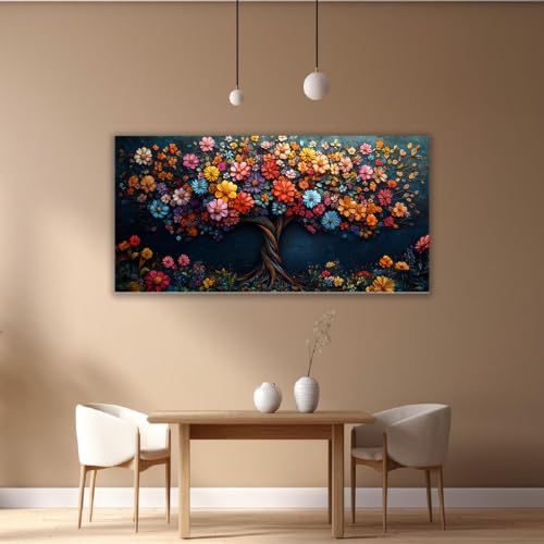 Lienzo de árbol corazón para pared de dormitorio romántico y boho 4