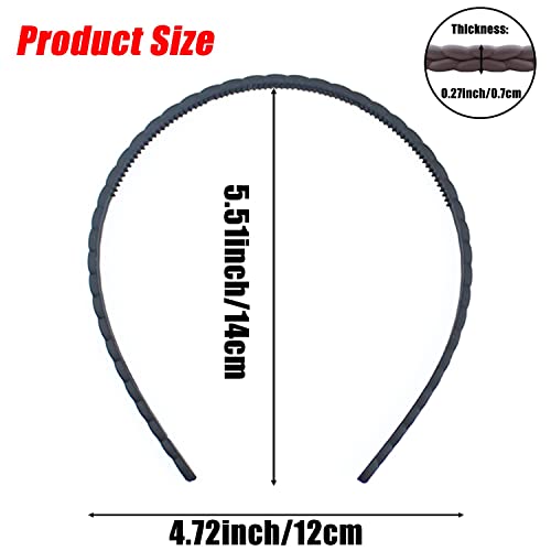 Lapohi 7Mm Thin Headbands For Women Girls, 14 Pcs Colorful Fashion Effortless Plastic Headbands With Teeth, No Slip Comb Headbands Hair Accessories For Women Men Teen Girls #TOP1