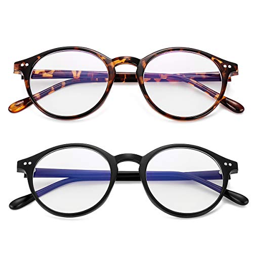 Image of Gleyemor Blue Light Glasses for Men Women, Vintage Round Frame Eyeglasses