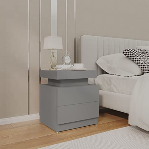 Higsose Mesita De Noche 45x35x52cm Gris,Madera Aglomerada,Cajoneras Dormitorio,Mesitas De Noche Estrechas,Aparador Auxiliar Cama Armario,Mesa De CabeceiraMesillas De Noche Vintage para
