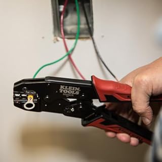Klein Tools 80013 Wire Stripper/Ratcheting Crimper, Electrical Crimping Tool Kit with Automatic Wire Stripper and Ratcheting Insulated Terminal Crimper, 2-Piece