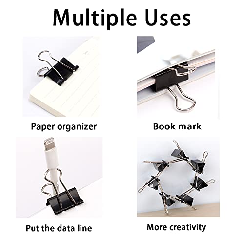 Extra Large Binder Clips 2.4 Inch (24 Pack), Upgrade Giant Binder Clips Big Paper Clips Clamps for Office and Home Supplies, Black image 6