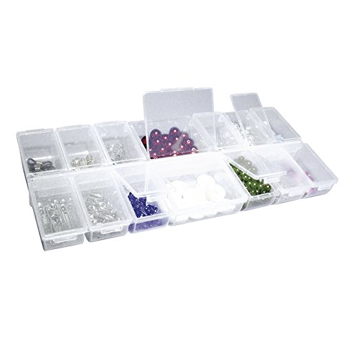 Rayher 3902300 Multi-Sortierbox, 14 Fächer mit Klappdeckeln, 24 x 11 x...