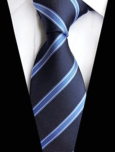 Image of Elfeves Men's Modern Striped Patterned Formal Ties College Daily Woven Neckties