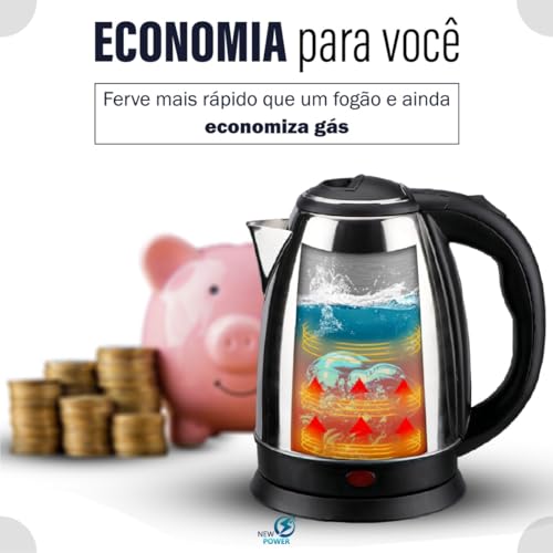 Chaleira Elétrica 1,8l Inox Desligamento Automatico Cor Aço 110v