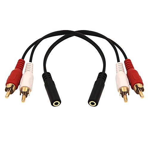 Vce 3.5Mm Female To 2 Rca Male Stereo Audio Y Cable 2-Pack, Gold Plated Adapter Compatible For Tv,Smartphones, Mp3, Tablets, Speakers,Home Theater (8 Inch) #TOP5