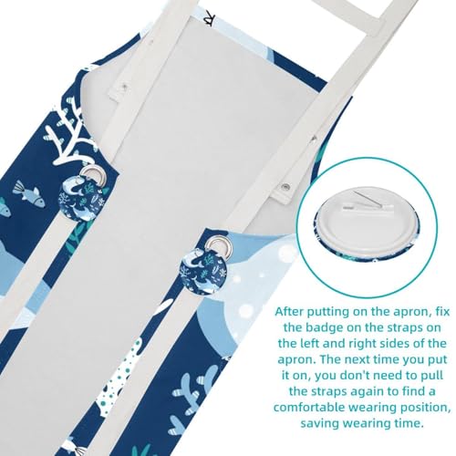 Tablier de cuisine réglable avec 4 broches pour le restaurant - 5