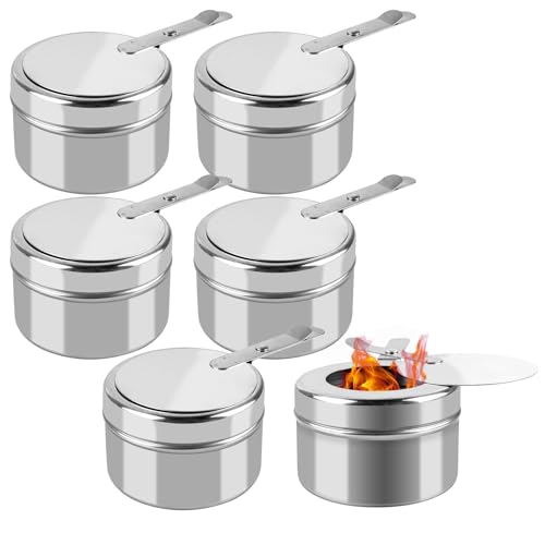 BORDEAG 6 Pièces Récipients à Pâte Combustible, Brûleur À Fondue, Brûleur à Alcool, Brûleur d'alcool pour Fondue, pour Chauffe-Plats à Fondue ou Plat...