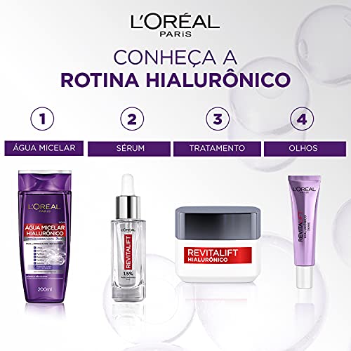 Kit Tratamento Facial L'Oréal Paris Revitalift Hialurônico: Creme Dia + Noite + Olhos, Transparente