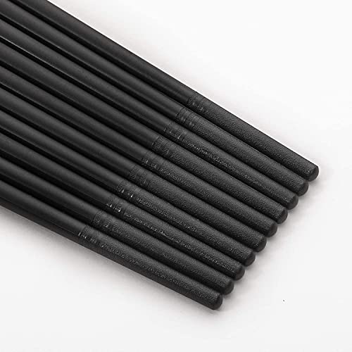 Hiware 10 Pairs Fiberglass Chopsticks - Reusable Chopsticks Dishwasher Safe, 9 1/2 Inches - Gold