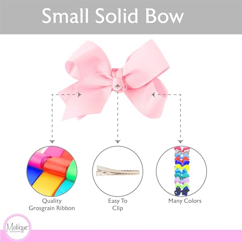 Image of Small Solid Bow for Girls - Set of 12 (Pale Pink)