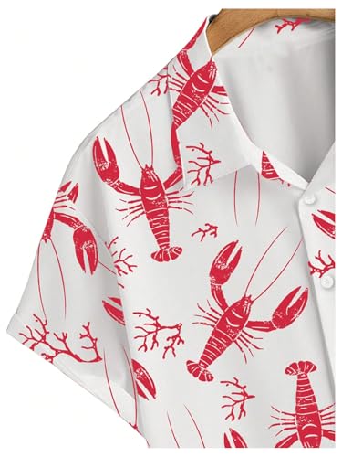 SHENHE Men's Hawaiian Shirt Short Sleeve Button Down Funny Printed Summer Beach Aloha Shirt3