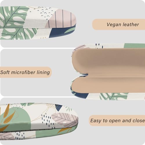 Image of Eyeglasses Case Hard Shell Protective Case for Glasses Eyeglass Box with Cleaning Cloth for Girls Women Cute Aesthetic