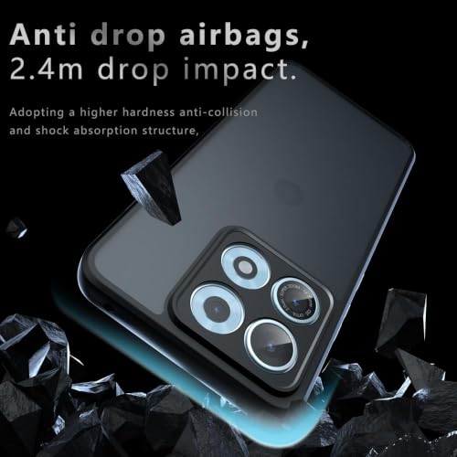 Image of Matte Frosted Back Cover Case for Motorola Moto Edge 70 Max 5G, Anti-Drop Airbags, 2.4m Drop Protection, Anti-Fingerprint, Never Turns Yellow, Micro Arc Edge, Black