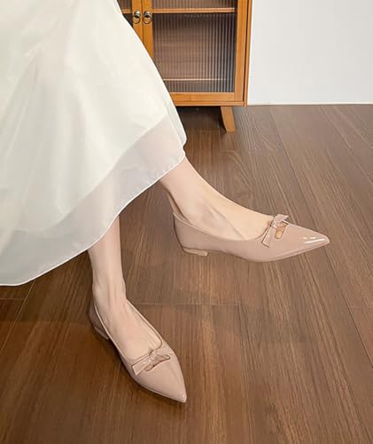 Women's Flats Shoe Pointed Toe Ladies Ballet Flats for Dressy Office Commuting Comfortable Bow Mary Jane Shoes2