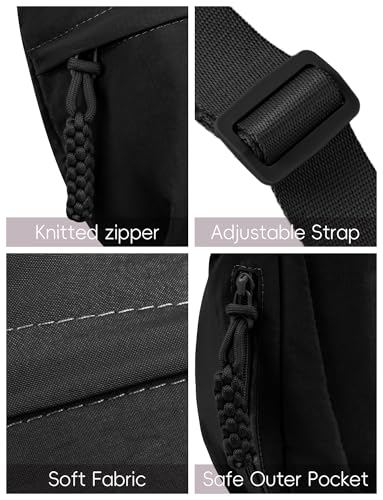 Lightweight Nylon Hobo Bag for Women Men Small Shoulder Bag Crescent Crossbody Bag with Adjustable Strap Casual Bag4