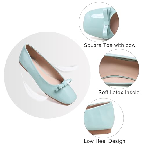 Image of Dear Time Women's Casual Foldable Ballet Flats Square Toe Ballerina Flats Shoes Comfortable