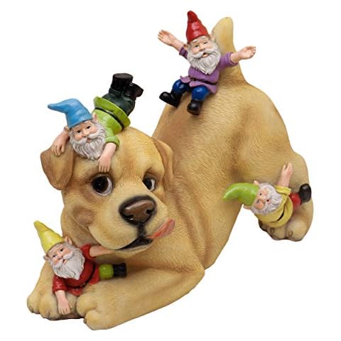 Statue de Jardin Chien et Gnome - TERESA'S COLLECTIONS Cover