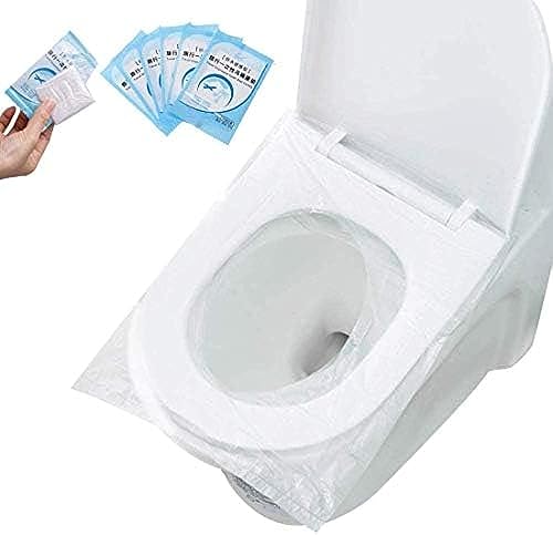 Monico 50 PCS Travel Disposable Toilet Seat Cover Antibacterial Waterproof Portable WC Pad Toilet Mat for Baby Pregnant Mom Independent Packing