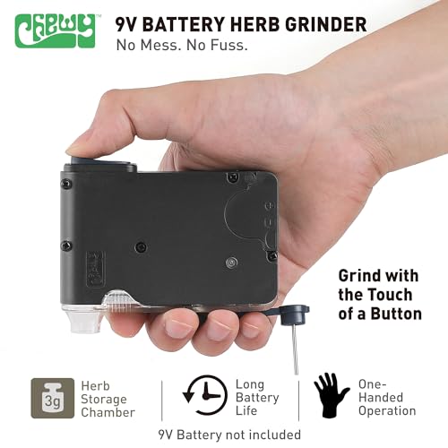 Image of MAMBA Electric Herb Grinder for Spices and Herbs. Mamba Grinder 0.5g One-Handed Use for Consistent Grind, Black