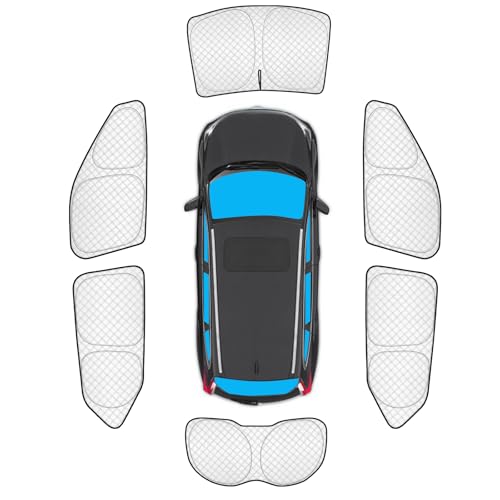 Image of KMF 6pcs Thicken Sun Shades for Nissan Kicks 2022-2024 Accessories, Full Car Window Covers Sunshade for Windshield Side Rear, UV Block and Blackout Privacy for Car Camping Outdoor