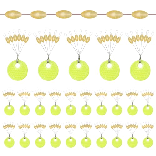 XoeLLe Lot de 150 Stop Float Peche, 6 en 1 Bouchons de Pêche Caoutchouc Arrêt Flotteur Plomb Arrête, Butoirs de Ligne Caoutchouc 0,1 à 0,43 mm pour Pêche...