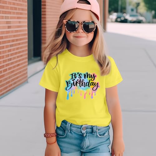 Image of It's My Birthday Girl Shirt 4th 5th 6th 7th 8th 9th 10th 11th 12th Graphic Tee for Kids Party Cute Girls Tshirts Tees