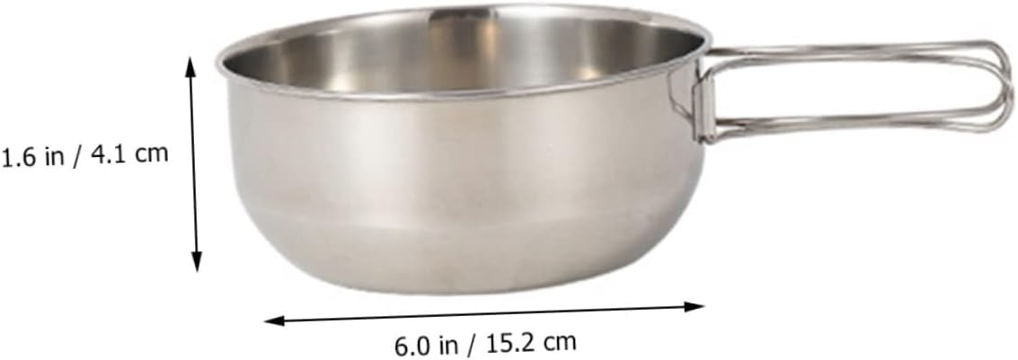 VICASKY 5Pcs Outdoor Stainless Steel Camping Tableware Frying Pan Cup Set Portable Picnic Cooking Tool for Hiking Fishing and Outdoor Use and Quick Drying