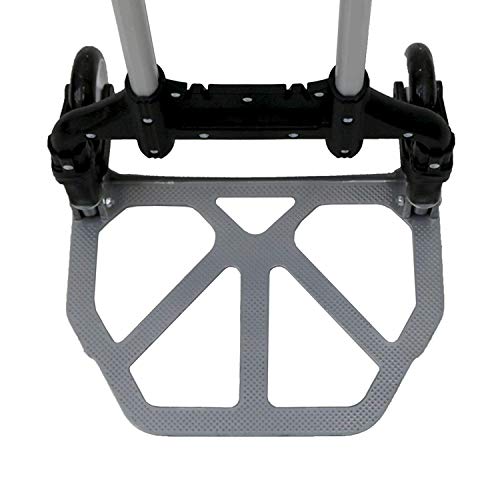 Image of 80 Kg 2-Wheel Stainless Steel Folding Hand Luggage Trolley Alluminium Cart (Standard, Silver) - Compact, Versatile, and Durable for Easy Transportation and Heavy Loads