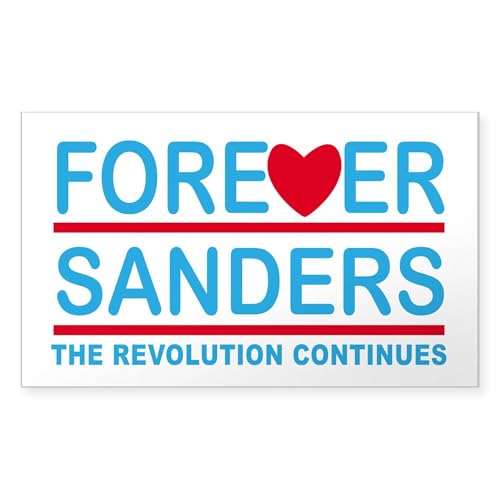 CafePress Forever Sanders, The Revolution Continues Sticker Rectangle Bumper Sticker