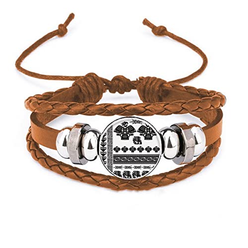 Bracelet en cuir motif pharaon égyptien bijoux homme totem mythologie avec cordon noir tressé