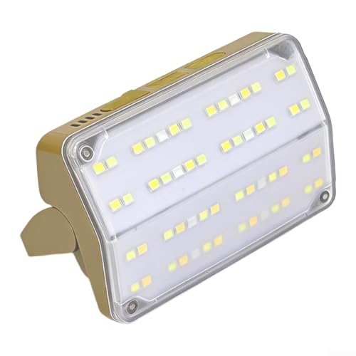 QuivyLivy Linterna de camping recargable con 7 modos de iluminación, luz de tarjeta compacta con ángulo ajustable de 90°, linterna LED portátil para senderismo al aire libre (amarillo)