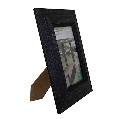Northlight 10" Distressed Finish Rectangular 5" X 7" Photo Picture Frame - Black #TOP3