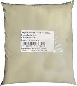 Argila Verde em Pó Para Máscara 500g + Modo de Usar